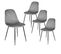 Lot De 4 Chaises Velours Côtelé Gris Foncé - Alessia