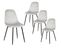 Lot De 4 Chaises Velours Côtelé Gris Clair - Alessia