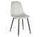 Lot De 6 Chaises Velours Côtelé Gris Clair - Alessia