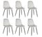 Lot De 6 Chaises Velours Côtelé Gris Clair - Alessia