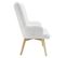 Fauteuil Blanc Imitation Fourrure Pieds Bois - Cocoon