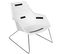 Fauteuil Incliné Gris Coque Blanche - Lounge