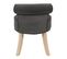 Tabouret Avec Dossier Capitonné Velours Anthracite - Nora