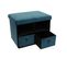 Banc Pliable Velours Bleu Canard Avec Tiroirs - Floy