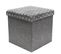 Pouf-coffre Pliable Gris Foncé Motif Géométrique - Loff