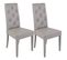 Lot De 2 Chaises Simili Gris Clair Et Pieds Laqués - Trevi