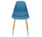 Lot De 6 Chaises Bleues Et Pieds Aspect Bois - Laly