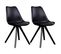 Lot De 2 Chaises Noires Et Piétement Hévéa Noir - Nibben