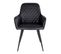 Lot De 2 Fauteuils Simili Noir Et Piétement Acier Noir - Viby