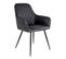 Lot De 2 Fauteuils Simili Noir Et Piétement Acier Noir - Viby