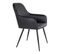 Lot De 2 Fauteuils Simili Noir Et Piétement Acier Noir - Viby