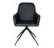 Fauteuil Pivotant Simili Noir Et Piétement Acier - Karbo