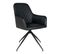 Fauteuil Pivotant Simili Noir Et Piétement Acier - Karbo