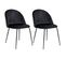 Lot De 2 Chaises Velours Noir Et Pieds Métal Noir - Meyrin