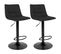 Lot De 2 Tabourets Acier Et Tissu Noir - Magnus