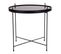 Table Basse Ronde Ø48cm Acier Noir Et Plateau Verre - Meolo