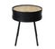 Table D'appoint Noire Avec Coffre Plateau Effet Bois - Tya