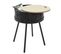 Table D'appoint Noire Avec Coffre Plateau Effet Bois - Tya