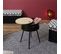 Table D'appoint Noire Avec Coffre Plateau Effet Bois - Tya