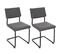 Lot De 2 Chaises Tissu Surpiqué Gris Chiné - Berny