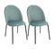 Lot De 2 Chaises Velours Bleu Céladon Motif Rétro - Bibbo