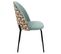 Lot De 2 Chaises Velours Bleu Céladon Motif Rétro - Bibbo