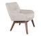 Fauteuil Noyer Massif Naturel Et Tissu Sable - Harrow