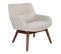 Fauteuil Noyer Massif Naturel Et Tissu Sable - Harrow