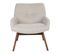 Fauteuil Noyer Massif Naturel Et Tissu Sable - Harrow