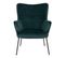 Fauteuil Velours Vert Et Piétement Acier Noir - Fintry