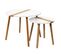 Lot De 2 Tables Gigognes Blanches Et Relief Bambou - Trazen