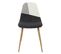 Lot De 4 Chaises Noires Blanches Et Motif Strié - Filla