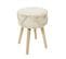 Tabouret Scandinave Beige Motifs Imitation Fourrure - Skully