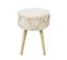 Tabouret Scandinave Beige Motifs Imitation Fourrure - Skully