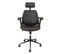 Fauteuil De Bureau Simili Cuir Noir Et Effet Noyer - Ralph