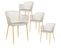 Lot De 4 Fauteuils Taupe Pieds Effet Bois Verni - Tressie