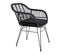 Lot De 2 Fauteuils Rotin Synthétique Noir Et Pieds Acier - Pila