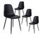 Lot De 4 Chaises Simili Noir Et Piétement Acier Noir - Dyvik