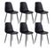 Lot De 6 Chaises Simili Noir Et Piétement Acier Noir - Dyvik