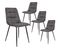 Lot De 4 Chaises Tissu Gris Foncé Et Piétement Acier - Strib