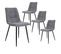 Lot De 4 Chaises Tissu Gris Tacheté Et Piétement Acier - Strib