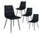 Lot De 4 Chaises Velours Noir Et Piétement Acier - Strib