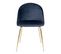 Lot De 4 Chaises Velours Bleu Et Pieds Métal Doré - Meyrin