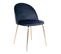 Lot De 4 Chaises Velours Bleu Et Pieds Métal Doré - Meyrin