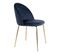 Lot De 4 Chaises Velours Bleu Et Pieds Métal Doré - Meyrin