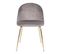 Lot De 4 Chaises Velours Gris Et Pieds Métal Doré - Meyrin