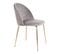 Lot De 4 Chaises Velours Gris Et Pieds Métal Doré - Meyrin