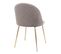 Lot De 4 Chaises Velours Gris Et Pieds Métal Doré - Meyrin