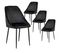 Lot De 4 Chaises Velours Noir Et Pieds Acier - Tinto