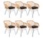 Lot De 6 Fauteuils Rotin Synthétique Naturel Et Pieds Acier - Pila